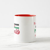 自由パレスチナ |パレスチナは無料 ツートーンマグカップ (中央)