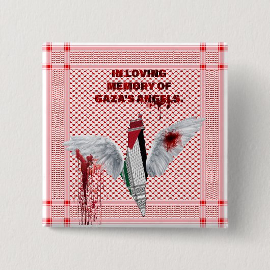 自由パレスチナ ピン, パレスチナのスカーフ テーマ 缶バッジ (正面)