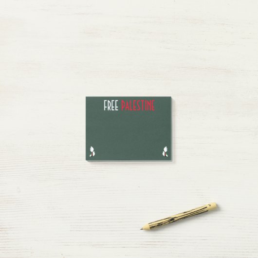 自由パレスチナ ポストイット (デスク上)