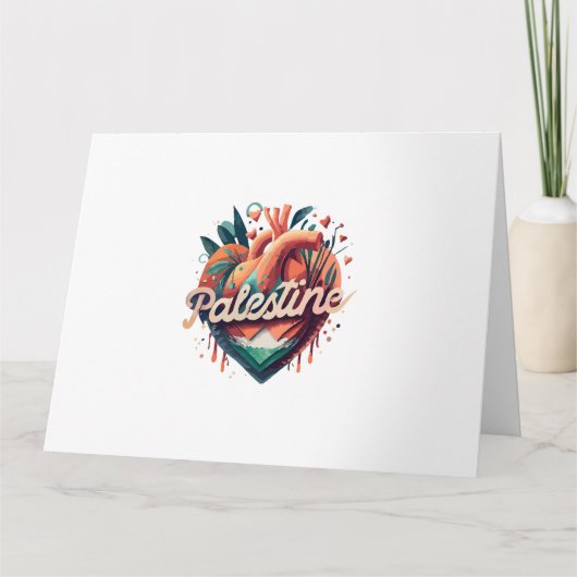自由パレスチナ、私はパレスチナと共に立つ、Support Pa カード (正面)