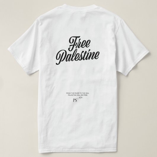 自由パレスチナ Tシャツ (デザイン裏面)