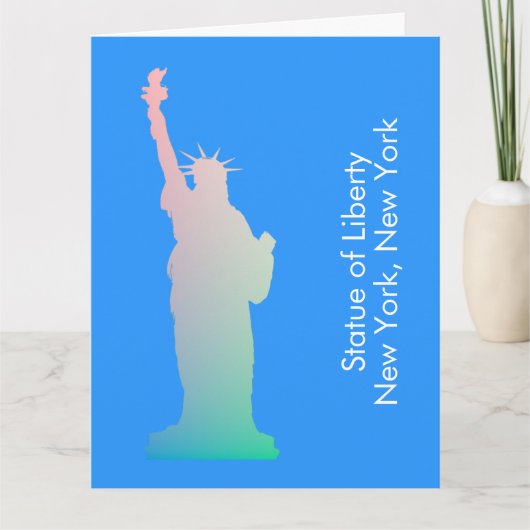 自由パーソナライズされたのレインボー像ニューヨーク カード (正面)
