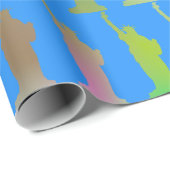 自由パーソナライズされたの女神ニューヨークon Rainbow ラッピングペーパー (ロールコーナー)