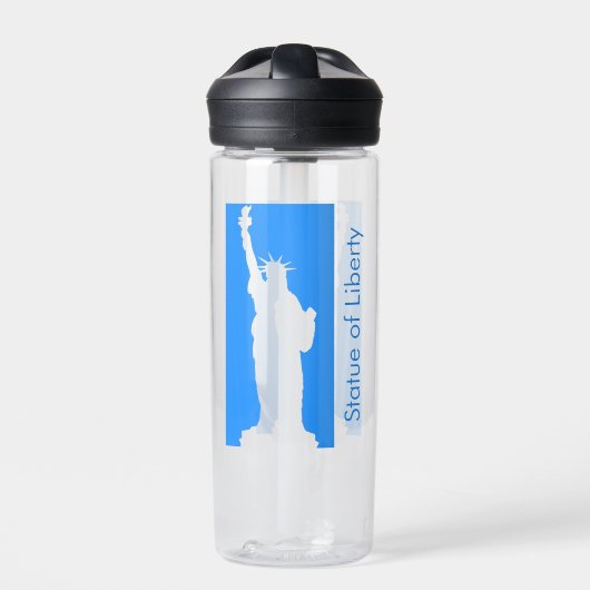 自由パーソナライズされたの女神ニューヨークUSAブルー ウォーターボトル (正面)