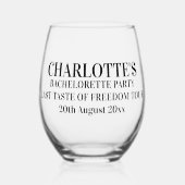 自由パーソナライズされたの最後の味バチェロレッテ ステムなしワイングラス (正面)