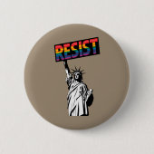 自由フェミニストの贈り物の女神に抵抗する 缶バッジ (正面)