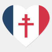 自由フランスの旗 ハートシール (正面)