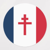 自由フランスの旗 ラベル (デザイン1)