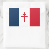 自由フランスの旗 長方形シール (バッグ)