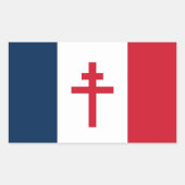 自由フランスの旗 長方形シール (正面)