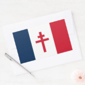 自由フランスの旗 長方形シール (封筒)