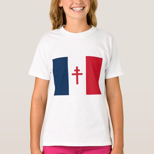 自由フランスの旗 Tシャツ (正面)