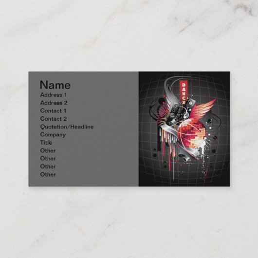 自由ベクトルミュージカルテーマ傾向 名刺 (正面)