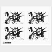 自由ポップ・アートのの女神 長方形シール (シート)