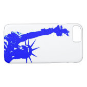 自由ポップ・アートのの青い芸術像iPhone 7ケース Case-Mate iPhoneケース (裏面(横))