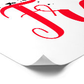 自由ポップ・アートの白黒アランニングートの馬 ポスター (角)