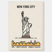 自由ミニマリスト・ラインアートのニューヨーク像