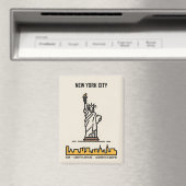 自由ミニマリスト・ラインアートのニューヨーク像 マグネット (インサイチュ (食洗機))