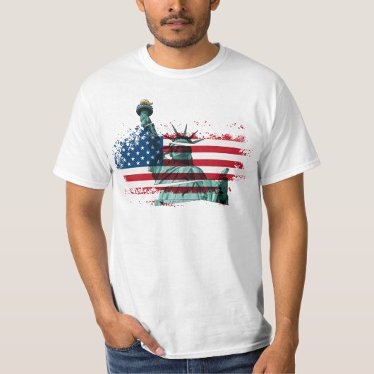 自由モザイク：自由の女神 Tシャツ (正面)