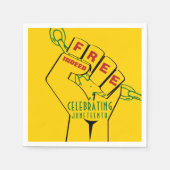 自由モダン確に十二分の紙 スタンダードカクテルナプキン (正面)