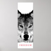 自由ユニークやる気を起こさせるウルフドア ポスター (正面)