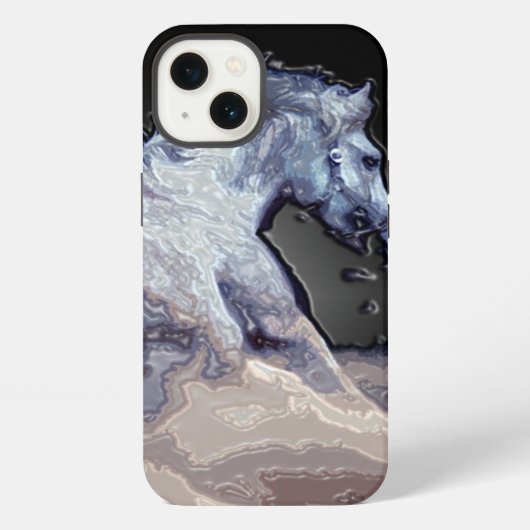 自由ランニングの馬 iPhoneケース (裏面)