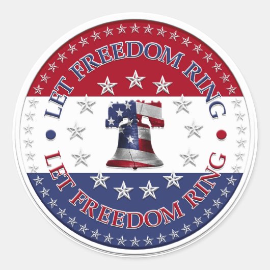 自由リングや輪リバティーベル13星と50星ラウンド ラウンドシール (正面)