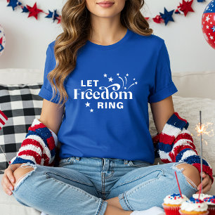 自由リングや輪愛国的タイポグラフィ Tシャツ