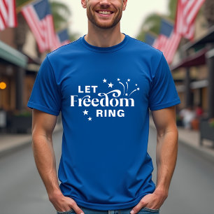 自由リングや輪愛国的タイポグラフィ Tシャツ