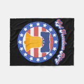 自由リングや輪7月4日ことわざアメリカ国旗Lib フリースブランケット (正面(横))