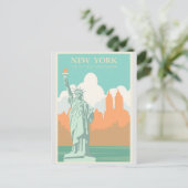 自由ヴィンテージ旅行のニューヨーク像ポスター ポストカード (スタンド正面)
