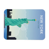 自由ヴィンテージ旅行のニューヨーク像 マグネット (横)