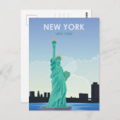 自由ヴィンテージ旅行ポストカードのニューヨーク像 ポストカード (正面/裏面)