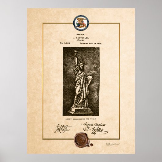 自由ヴィンテージ特許文書 ポスター (正面)