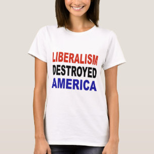自由主義によって破壊されるアメリカ Tシャツ
