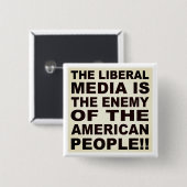 自由主義のな媒体は人々の敵です 缶バッジ (正面&裏面)