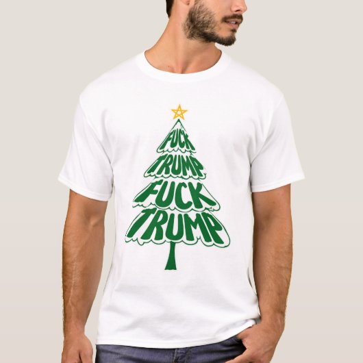 自由主義のクリスマス - トランプ反対 Tシャツ (正面)