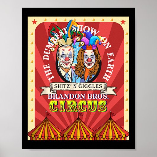 自由主義の民主党サーカスダンブストハリス分隊おもしろいT ポスター (正面)