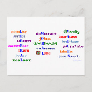 自由主義の道徳的価値観 ポストカード