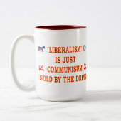 自由主義は共産主義にすぎない ツートーンマグカップ (左)