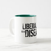 自由主義は病気です ツートーンマグカップ (正面左)