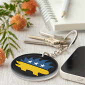 自由主義的なパーティーのヤマアラシのロゴのキーホルダー キーホルダー (正面右)