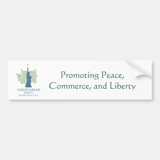 自由主義的なパーティーのワシントン州 バンパーステッカー (正面)