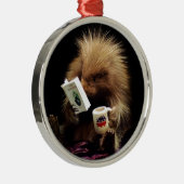 自由主義的なヤマアラシのマスコットの市民的不服従 メタルオーナメント (右)