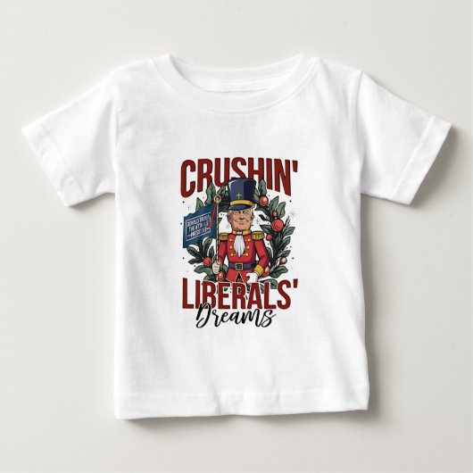 自由主義者の夢を打ち砕くトランプくるみ割り人形 クリスマス ベビーTシャツ (正面)