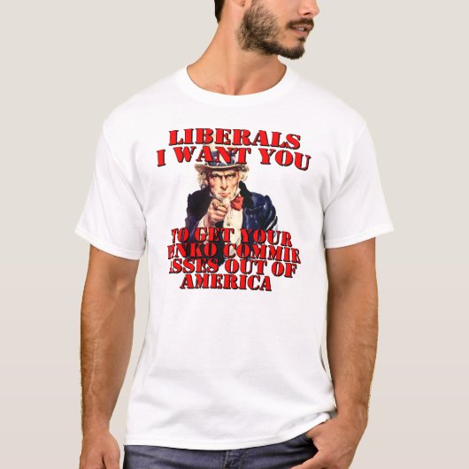 自由主義者-許可アメリカのTシャツ Tシャツ (正面)