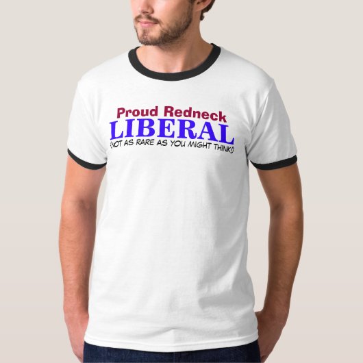 自由主義者、誇り高いレッドネック、(mig…まれな tシャツ (正面)
