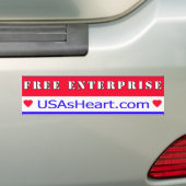 自由企業-アメリカのハート バンパーステッカー (車上)