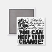 自由保だ。お金と銃 マグネット (正面/裏面)