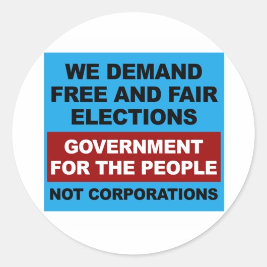 自由公正な選挙 ラウンドシール (正面)